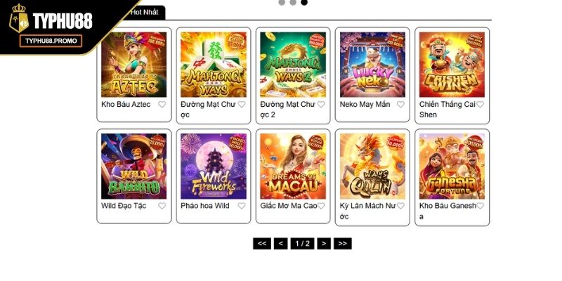 Nổ Hũ PG TYPHU88 Sảnh Cược Hấp Dẫn Và Các Trò Chơi Nổi Bật 2 Nổ hũ PG TYPHU88 mức thưởng cực kỳ hấp dẫn